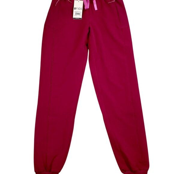 Figs Boston Slim TALL Jogger Scrub Pants in Dark Magenta XXS / 2XS TALL Bottoms - Picture 2 of 7